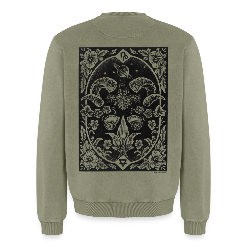 Stenbocken ✦ Stjärnvisaren 2027 ✦ Sweatshirt - grön syratvättad