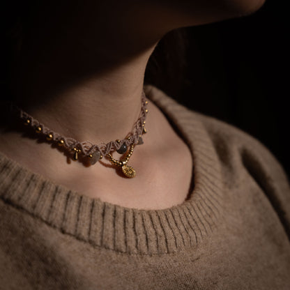 Choker Makramé ✦ Labradorit