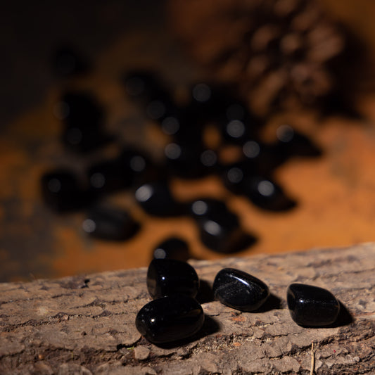Svart Obsidian ✦ Tumlad sten